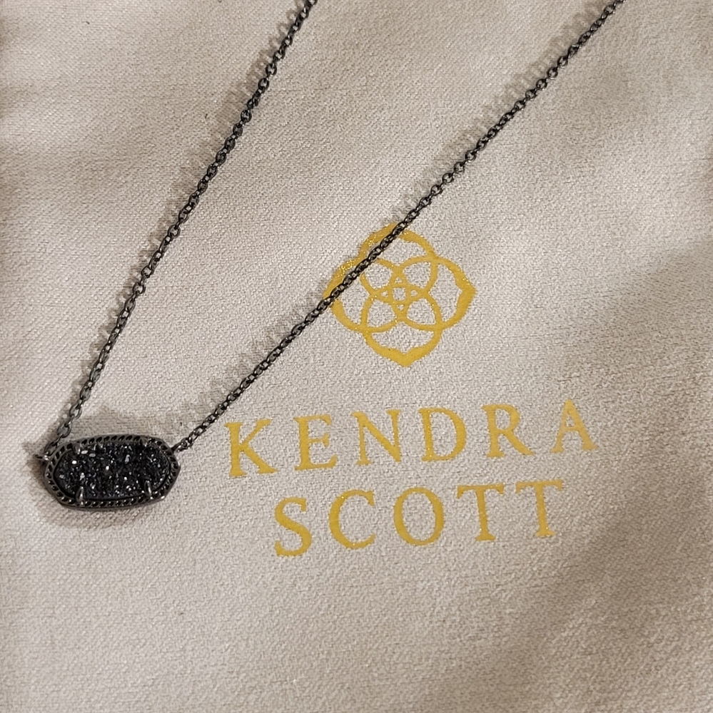 Kendra Scott Elisa Black Druzy Necklace